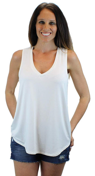 Ms Lovely Women's Soft Scoop Neck Racerback Tank Top Loose and